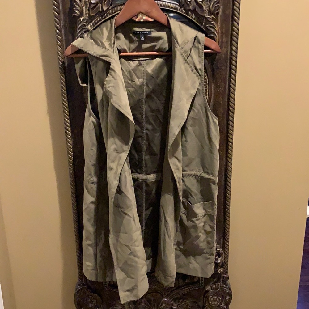 Long Olive Vest